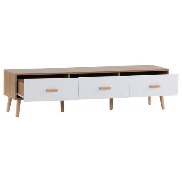 TV-skab 150 cm - 3 skuffer - spånplade - hvid