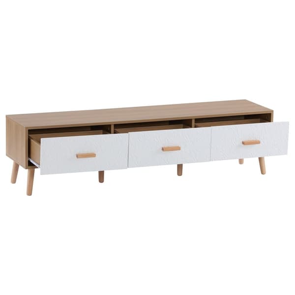 TV-skab 150 cm - 3 skuffer - spånplade - hvid