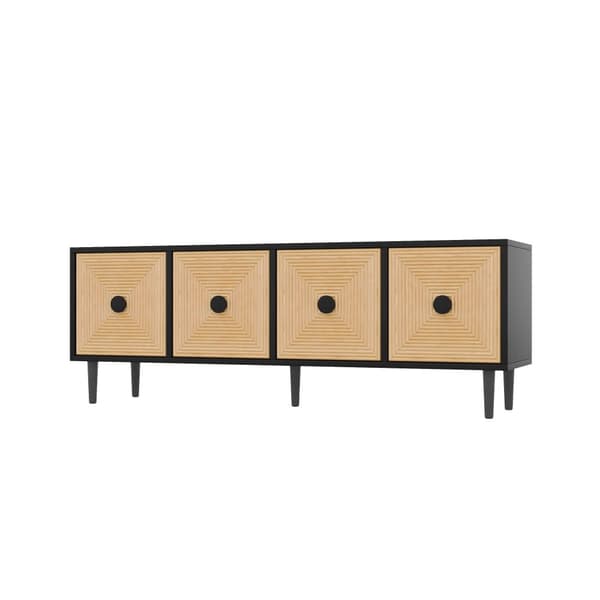 TV-möbel 150 cm - med 4 dörrar - svart