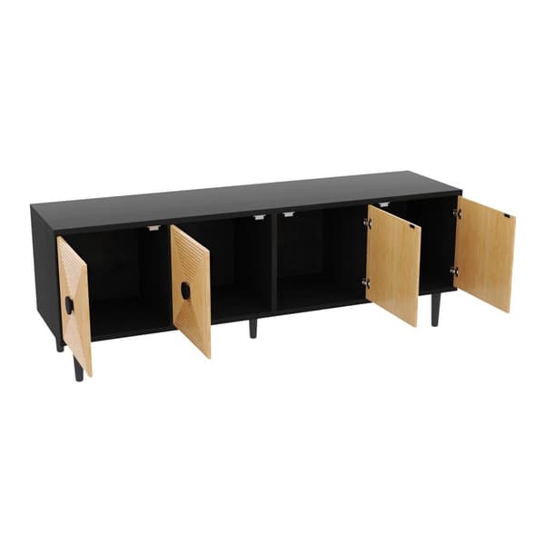TV-möbel 150 cm - med 4 dörrar - svart