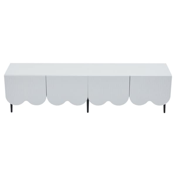 TV-skab 180 cm - 4 låger, 2 rum - spånplade - hvid
