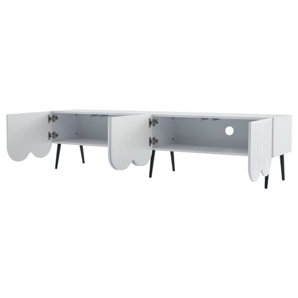 TV-skab 180 cm - 4 låger, 2 rum - spånplade - hvid