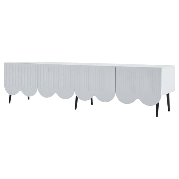 TV-skab 180 cm - 4 låger, 2 rum - spånplade - hvid