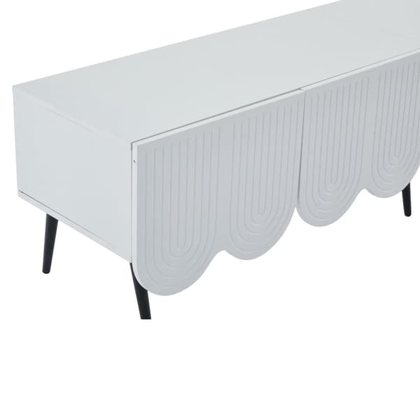 TV-skab 180 cm - 4 låger, 2 rum - spånplade - hvid