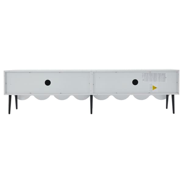 TV-skab 180 cm - 4 låger, 2 rum - spånplade - hvid