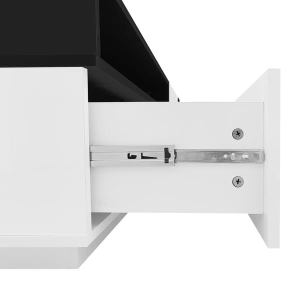 TV-bord 170 cm - 1 stor skuffe og 3 rum - Hvid og sort