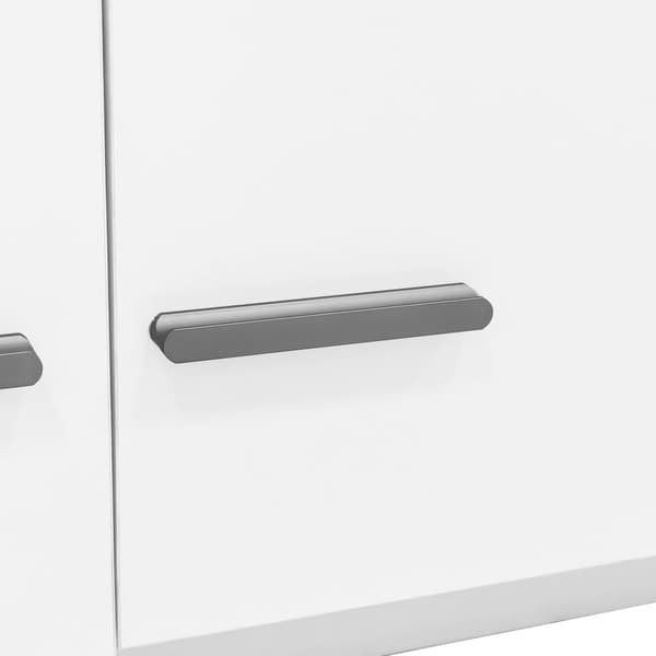 TV-bord 170 cm - 1 stor skuffe og 3 rum - Hvid og sort