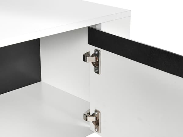 TV-stativ Hvite Metallben for Opptil 75ʺ med 1 Skuff og 2 Skap Industriell Stil