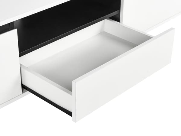 TV-stativ Hvite Metallben for Opptil 75ʺ med 1 Skuff og 2 Skap Industriell Stil