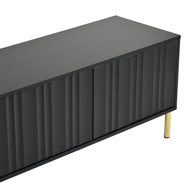 TV-skab L 190 cm - 4 låger og 8 hylder - moderne stil - sort