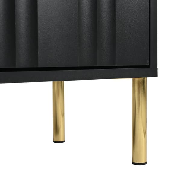 TV-skab L 190 cm - 4 låger og 8 hylder - moderne stil - sort