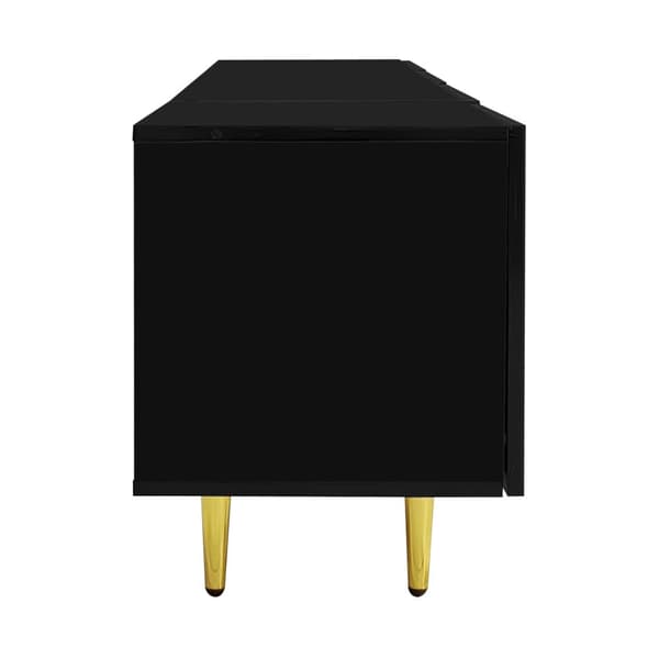 TV-taso L 170 cm - 4 ovella - MDF - musta