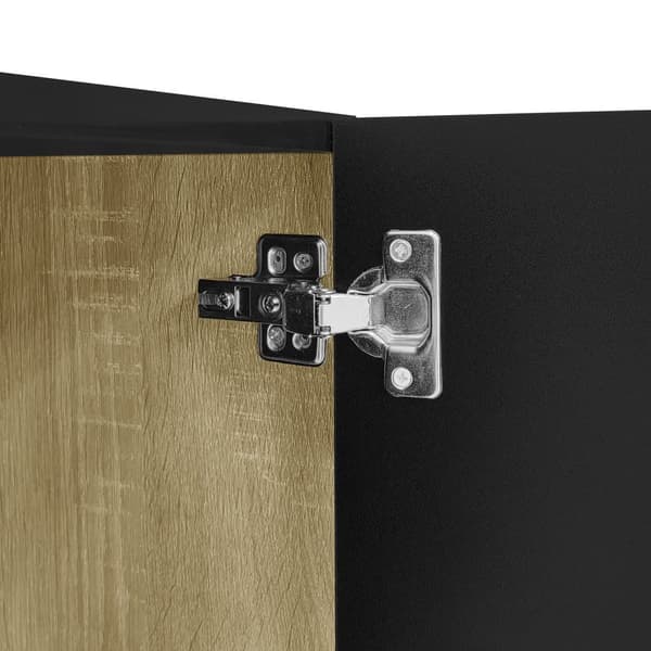TV-taso L 170 cm - 4 ovella - MDF - musta