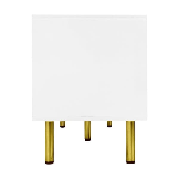 TV-bord L 170 cm - 4 låger - spånplade og MDF - hvid