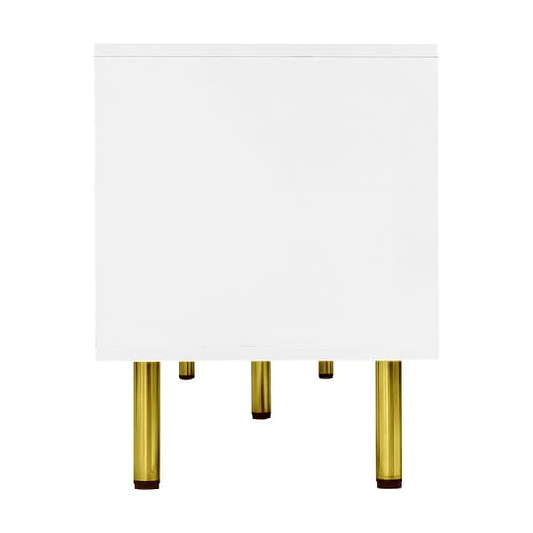 TV-bord L 170 cm - 4 låger - spånplade og MDF - hvid