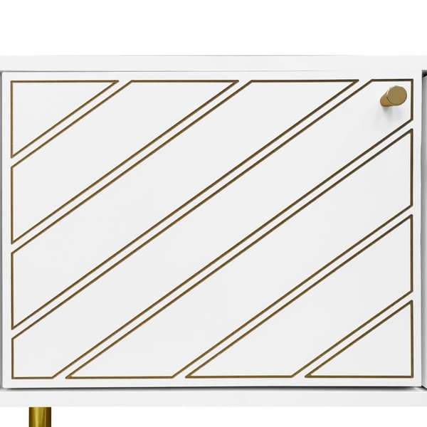 TV-bord L 170 cm - 4 låger - spånplade og MDF - hvid