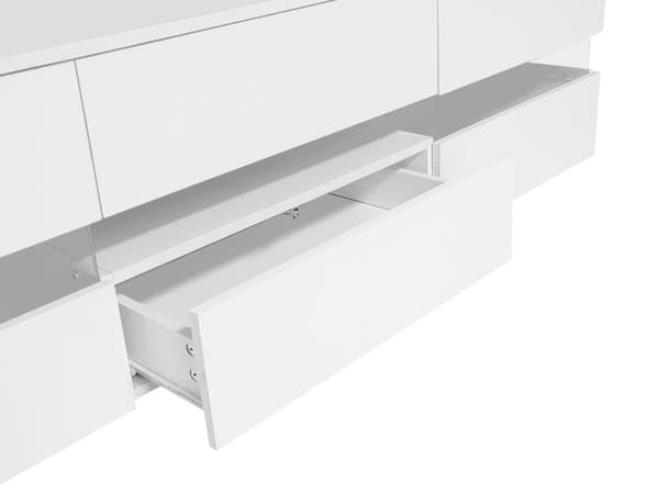 160 cm TV-möbel för 70-tums TV med LED - 2 dörrar och 1 låda - vit