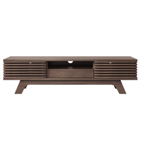 TV-skab 150 cm - 1 skuffe og 2 låger - Spånplade - Brun