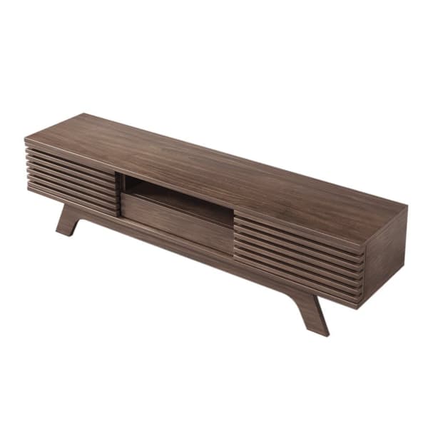 TV-skab 150 cm - 1 skuffe og 2 låger - Spånplade - Brun