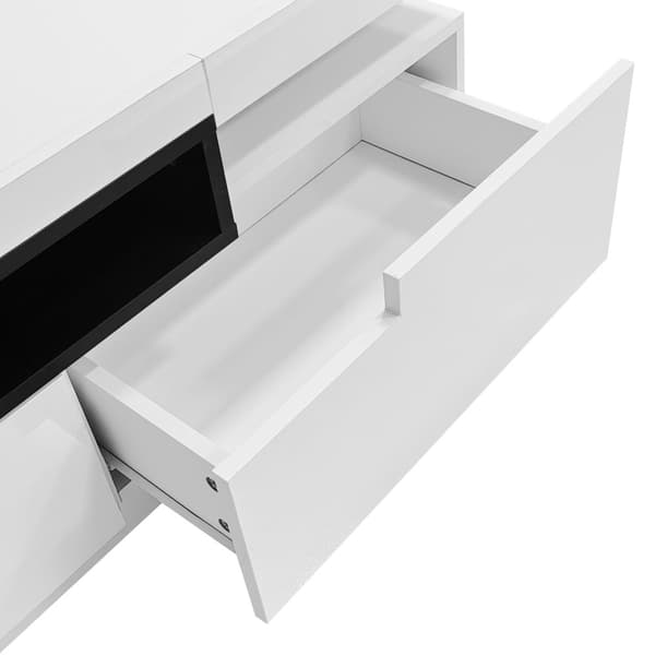 160 cm TV-möbel med LED - 3 lådor - lämplig för 70 tums TV-apparater - vit