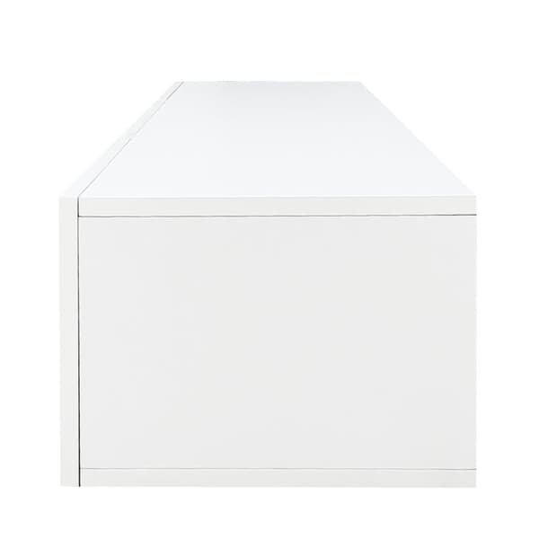 TV hængende skab 160 cm - 1 åbent rum og 2 hængslede låger - blank finish - hvid
