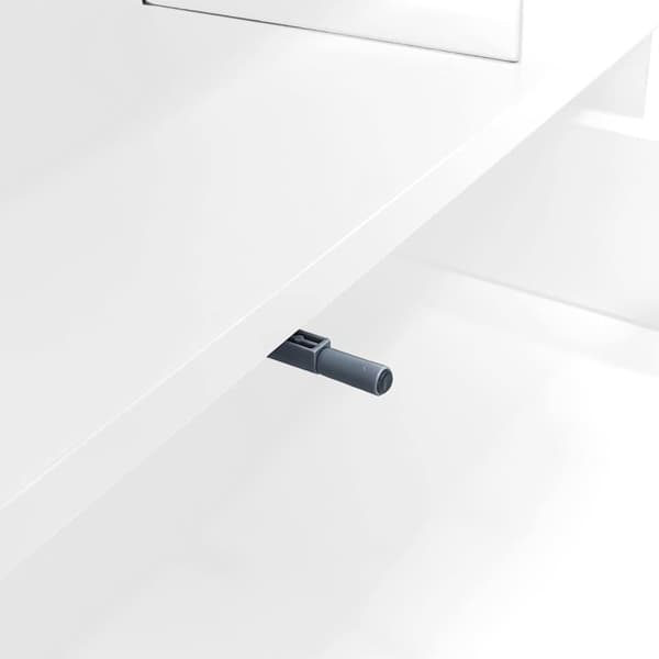 160 cm TV-möbel med LED - 3 glashyllor - APP-styrd - lämplig för 70-tums TV - vit