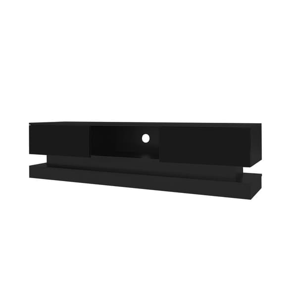 TV-möbel med LED 160 cm - 2 lådor och 1 öppet fack - lämplig för 60-tums TV-apparater - svart