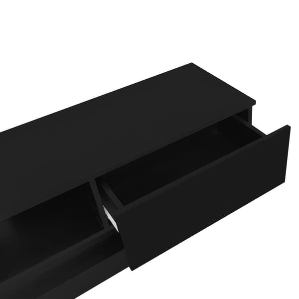 TV-möbel med LED 160 cm - 2 lådor och 1 öppet fack - lämplig för 60-tums TV-apparater - svart