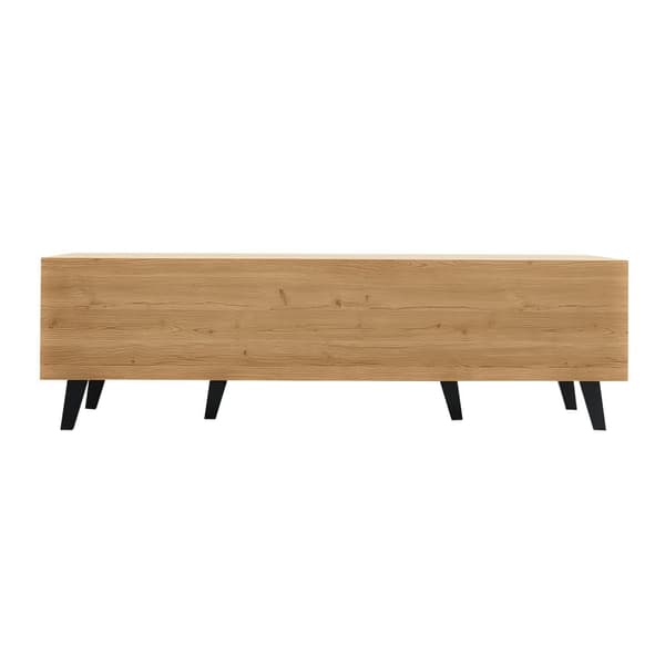 TV-taso 170 cm - 1 laatikko, 1 syvennys, 2 ovea - luonnollinen ja musta