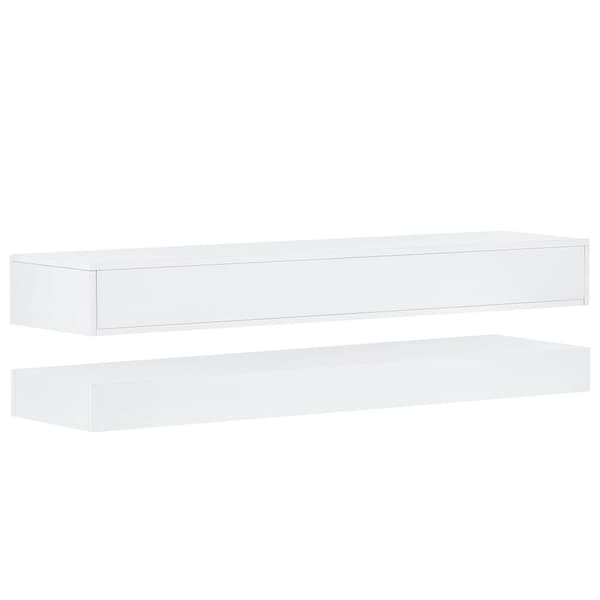 Hängande TV-skåp 130 cm - med LED - 4 lådor - vit