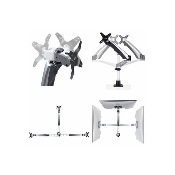 Bordstöd - STARTECH.COM - Skärm 27" 16:9 / 30" 21:9 - VESA 75x75/100x100 - 9 kg - Svart Svart, Silver
