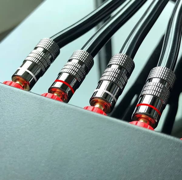 Par 4 mm BAN-PLUG bananstik, forgyldte, til maks. 4mm2 ledning - 2 skruer