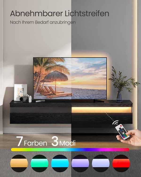 TV-taso, VASAGLE LTV133B02, 147x35x30 cm, eebenmusta