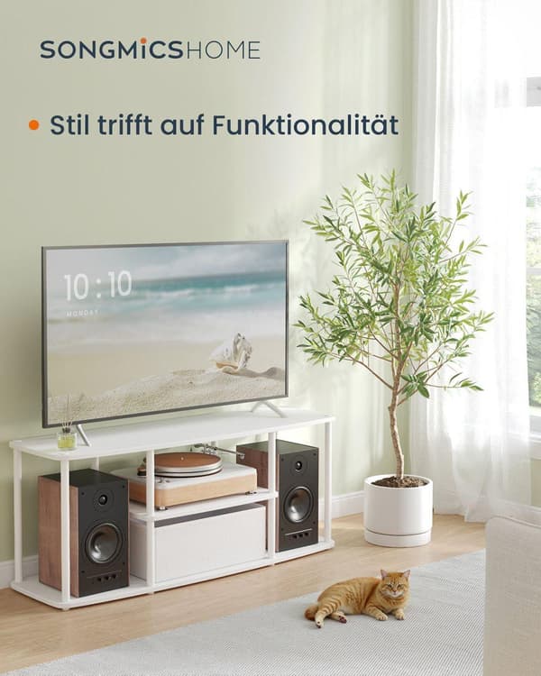 TV Skab, SONGMICS HOME LTV500W01, 110x35x46 cm, Hvid