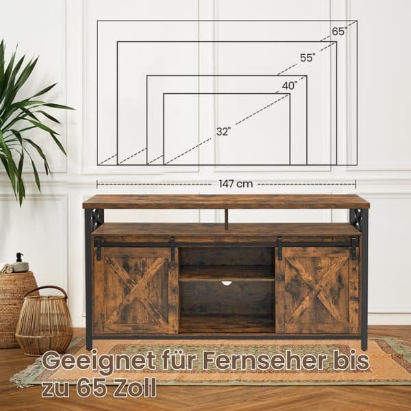 TV-bänk, 40x147x76 cm, Vintage Svart
