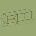 Miniatyrbillede 4 af 5: TV-skab, 140x40x50 cm, Eg-Hvid