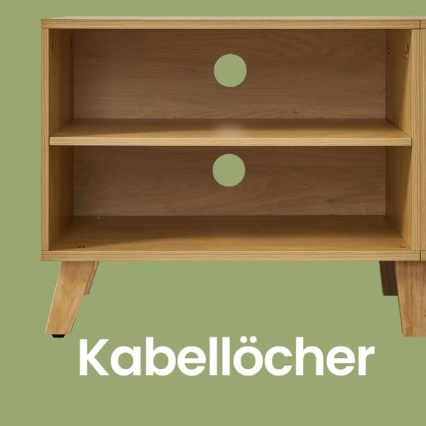 TV-skab, 140x40x50 cm, Eg-Hvid