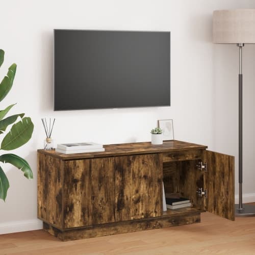 TV-bänk Rökt ek 100x38x49 cm Konstruerat trä