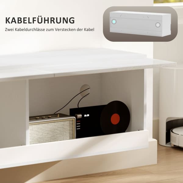 Rootz TV -hängande skåp med LED -belysning - väggmonterat TV -skåp - Flytande TV -enhet - Stylish Design - 120 x 35 x 40,5 cm
