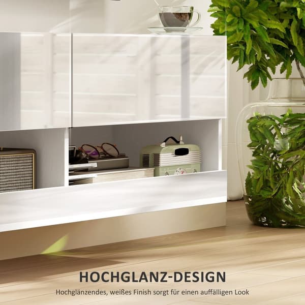 Rootz TV -hängande skåp med LED -belysning - väggmonterat TV -skåp - Flytande TV -enhet - Stylish Design - 120 x 35 x 40,5 cm