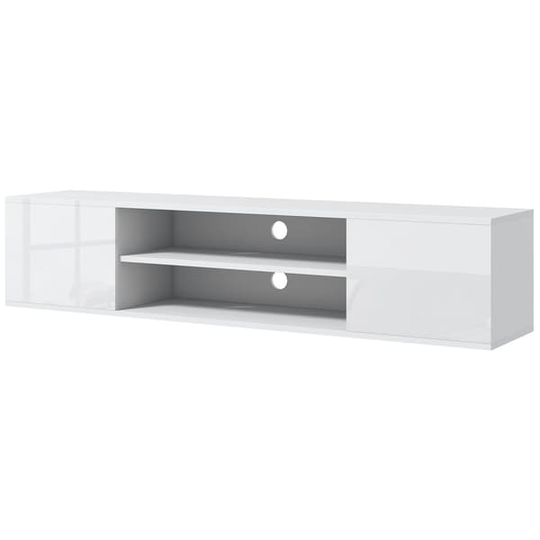 Rootzin seinälle kiinnitetyt TV -huonekalut - Mediakonsoli - Storage Unit - Moderni muotoilu - 140 x 30 x 30cm - Valkoinen