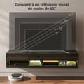 Pikkukuva 4 / 6: Rootzin seinälle kiinnitetty TV -penkki - TV -teline - Mediayksikkö - LED -valaistus - moderni muotoilu - 150 cm x 40 cm x 30cm
