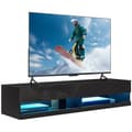 Pikkukuva 6 / 6: Rootzin seinälle kiinnitetty TV -penkki - TV -teline - Mediayksikkö - LED -valaistus - moderni muotoilu - 150 cm x 40 cm x 30cm