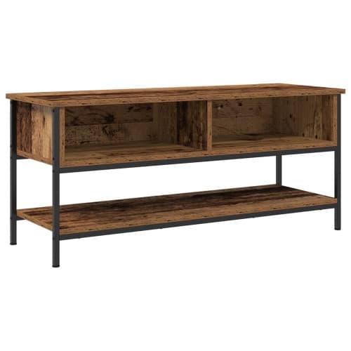 TV-bänk återvunnet trä100x35x45 cm konstruerat trä och stål