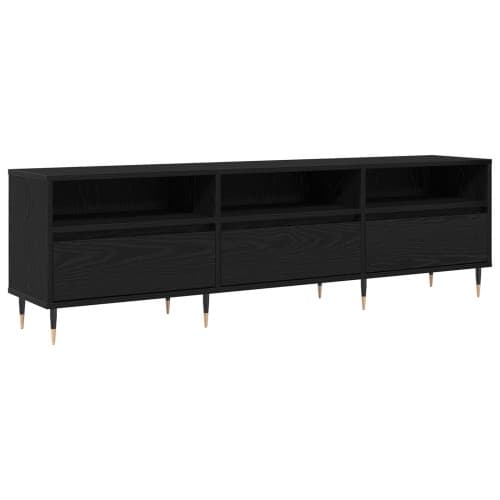 TV-bänk svart ek 150x30x44,5 cm konstruerat trä
