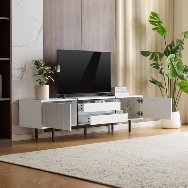 TV-taso ulosvedettävillä laatikoilla ja värilohkolla – säilytystilalla ja projektoripaikalla – 163x40x45 cm