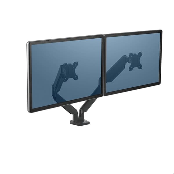 Justerbar arm för 2 Fellowes Platinum Series Dual Arm monitorer - svart aluminium - Skärmstorlek: 10"-27"