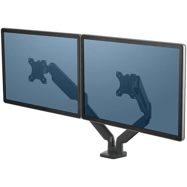 Justerbar arm för 2 Fellowes Platinum Series Dual Arm monitorer - svart aluminium - Skärmstorlek: 10"-27"