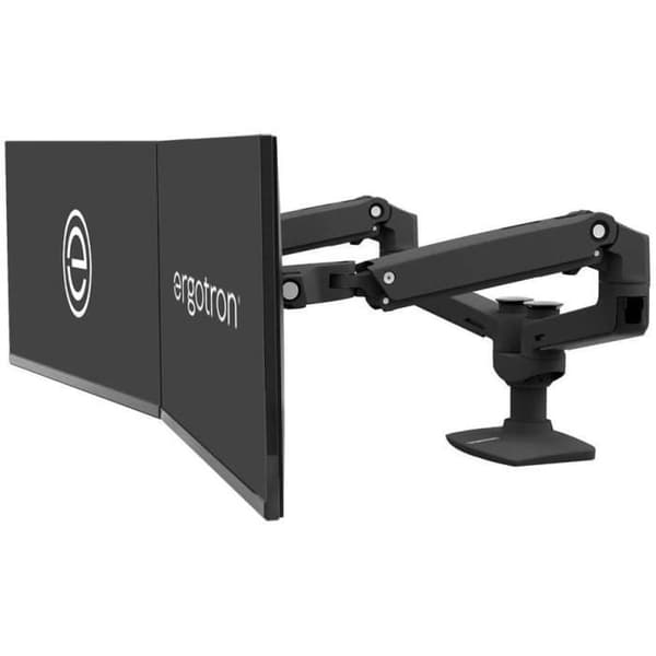 Skärmställ - ERGOTRON - LX Dual Side-by-Side Arm - Matt Svart Aluminium - För 2 LCD-skärmar - Klämfäste Svart