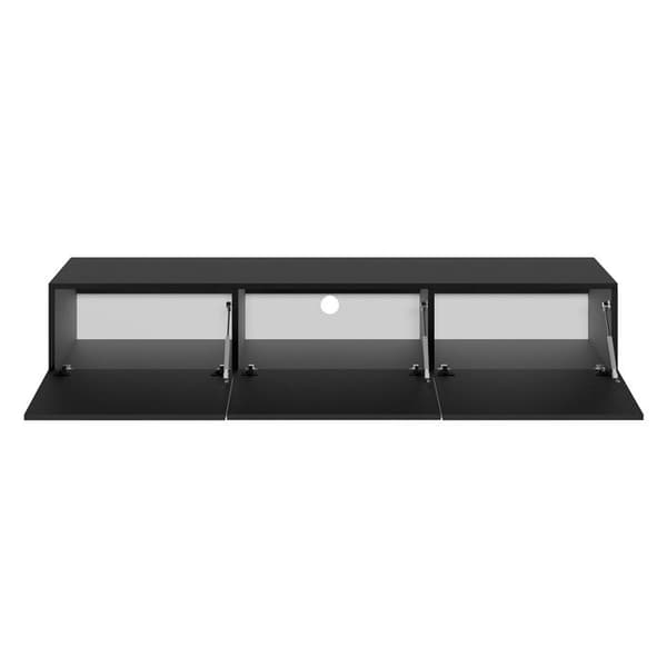 Upphängt TV-skåp 3 dörrar 180x35x29,6 cm svart - DALLYN
